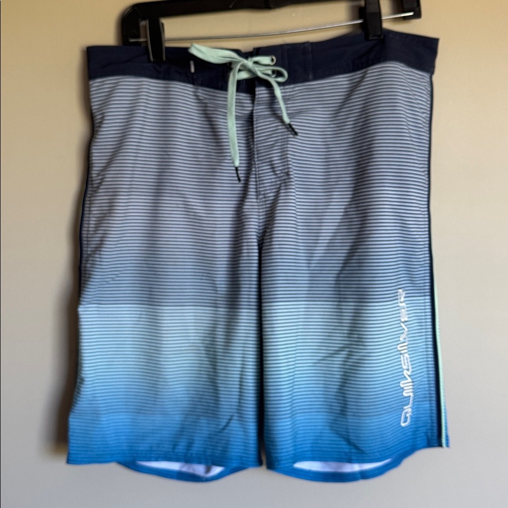 Quiksilver - Mens Highline 19-20” Boardshort w/Surfsilk, Blue striped, size 31